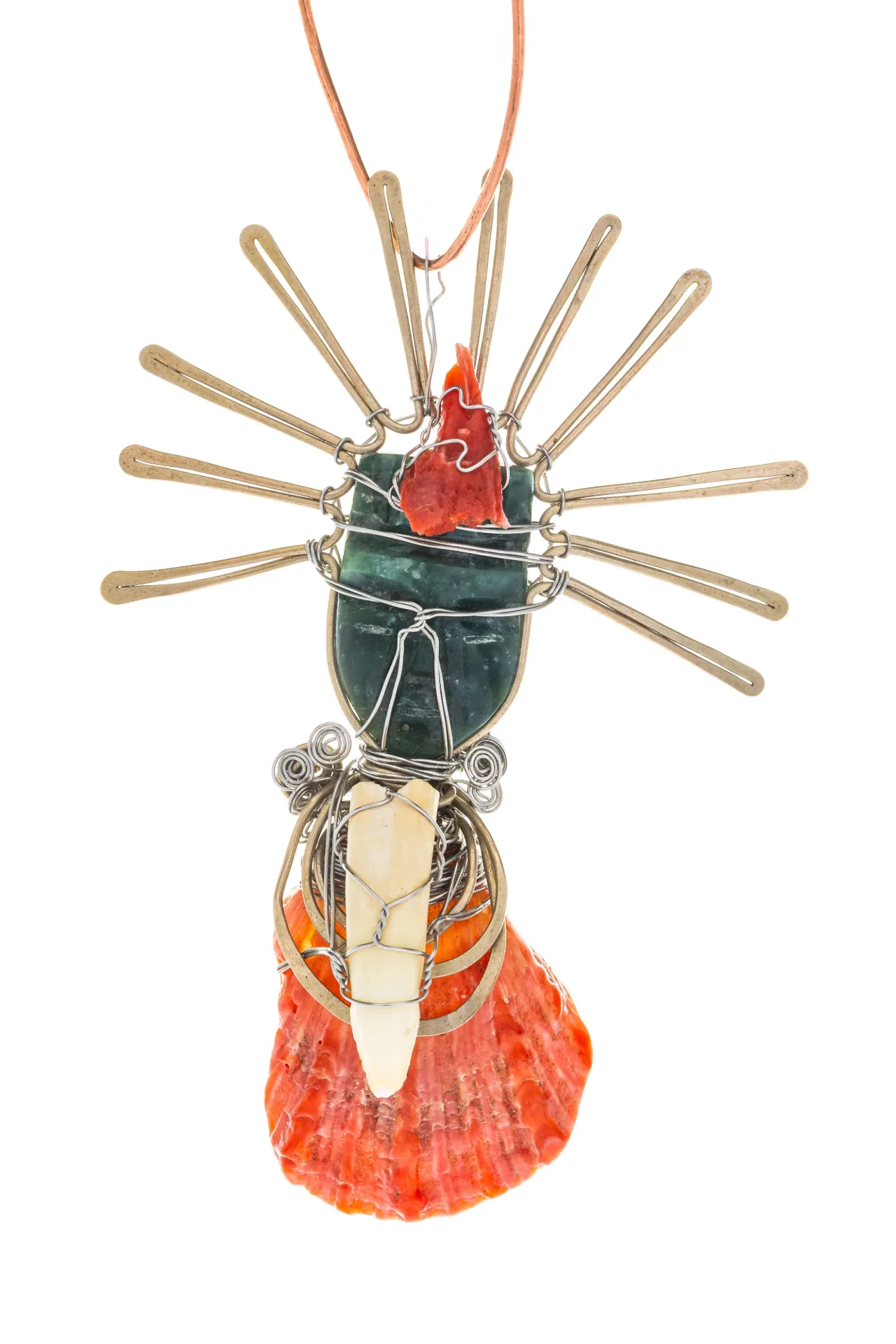 [DI-MX-MP-209] Chamán del Río Rojo — Dije de máscara de jade ecuatoriano