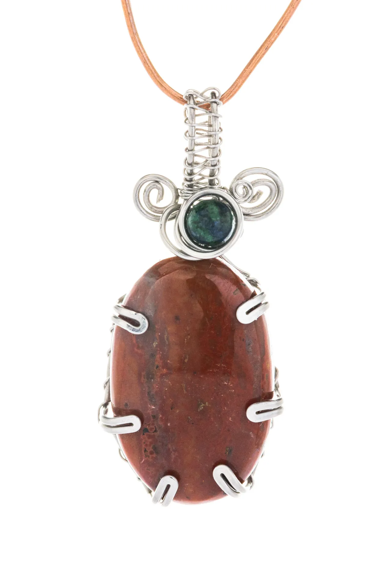 Earth and Tides — Red jasper and ocean jasper charm