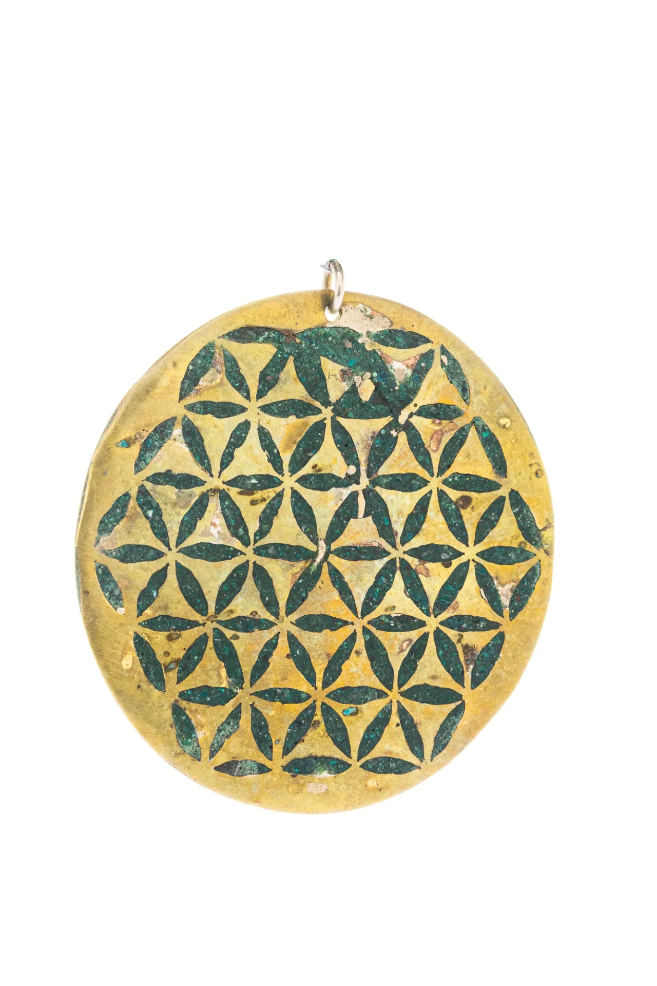 [DI-BR-CR-258] Flor de Vida — Dije de bronce calado