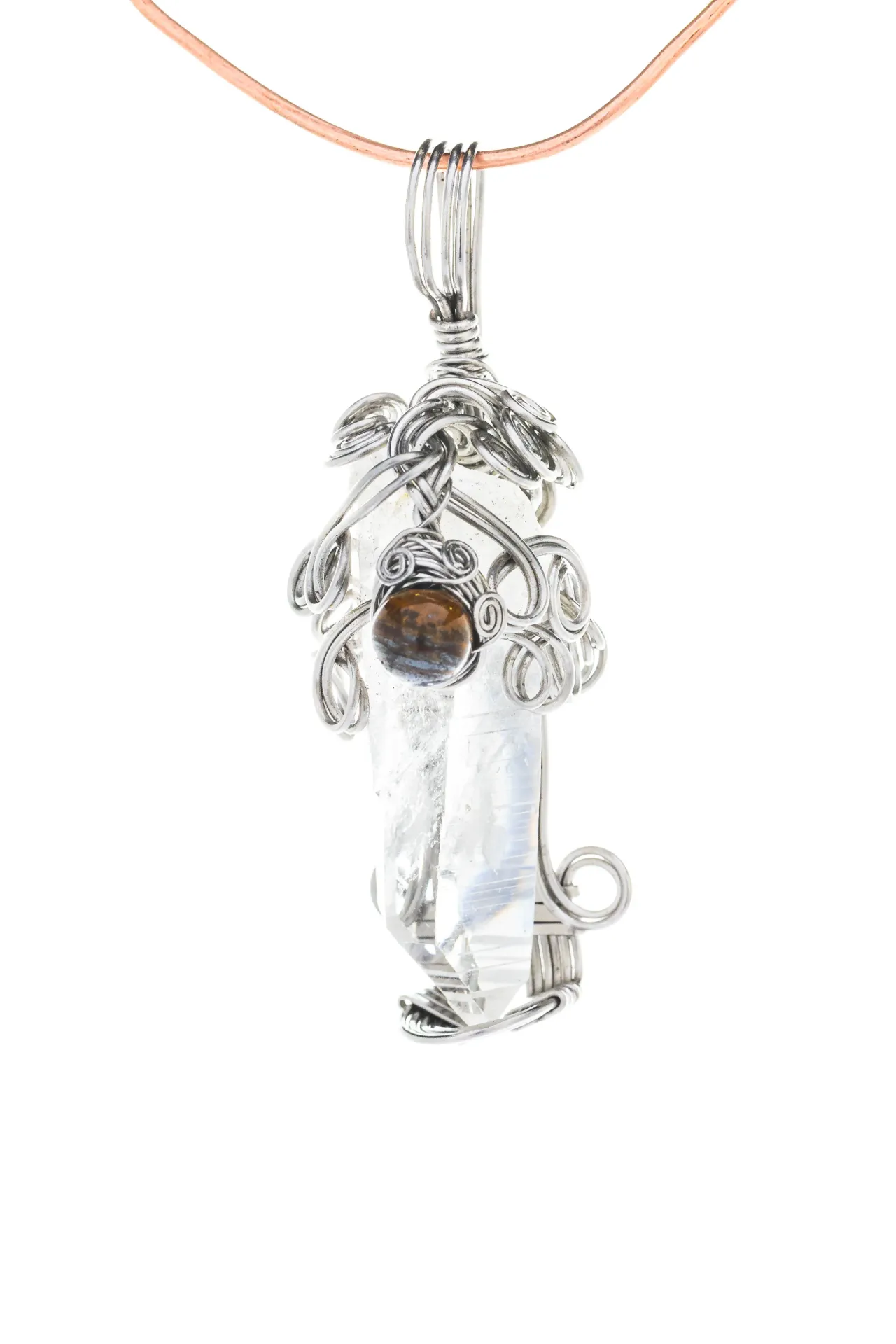 Eje de Claridad — Dije de cuarzo cristal