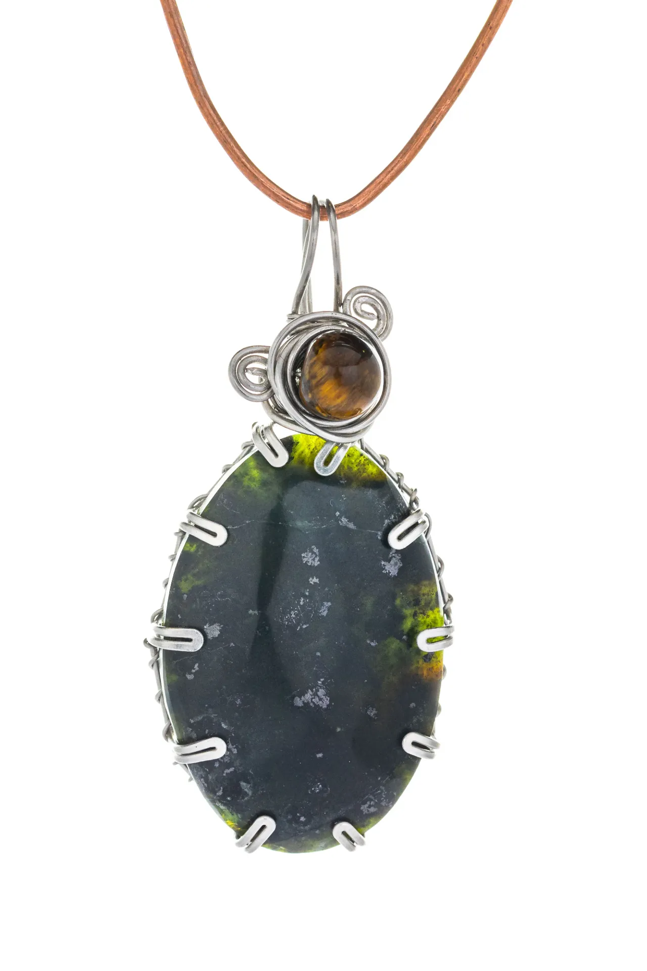 [DI-AC-JD-037] Selva de Jade — Dije de jade y ojo de tigre