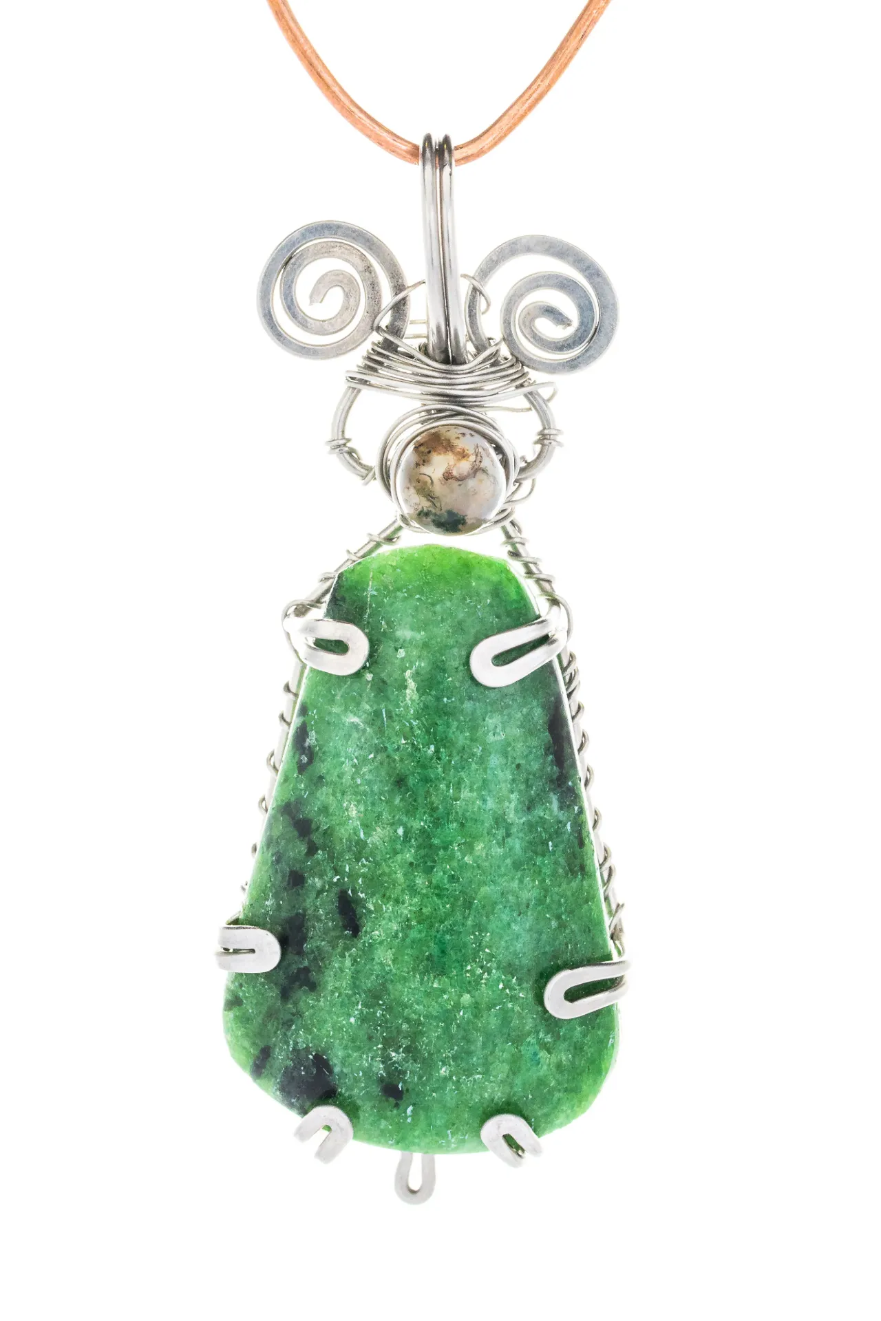 [DI-AC-JD-039] Verde de Montaña — Dije de jade y labradorita