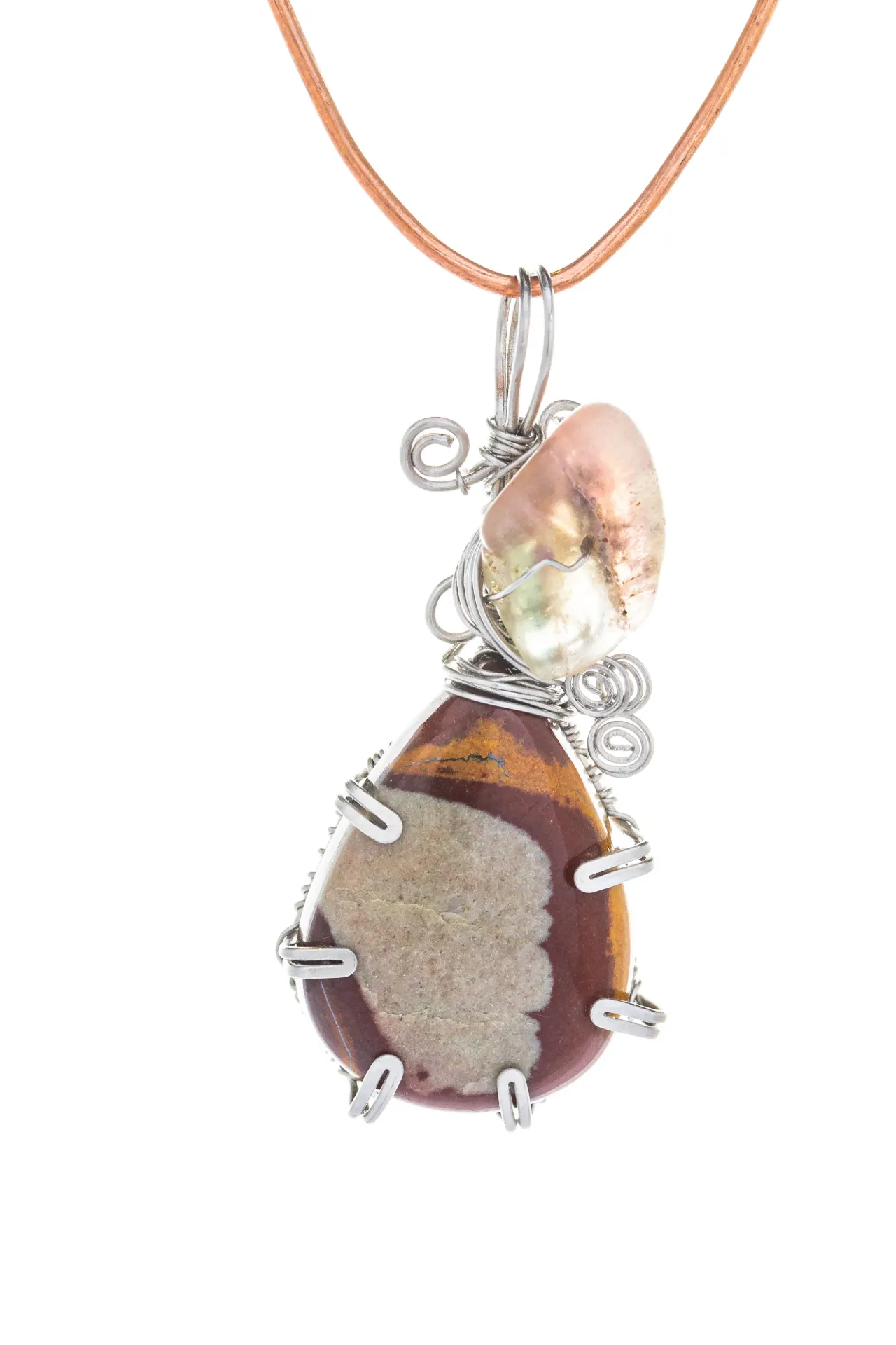 [DI-AC-JA-041] Sendero Mineral — Dije de Cherry Creek Jasper y fluorita